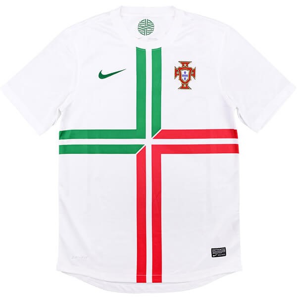 Auswärtstrikot Thailand Portugal Retro 2012 Weiß Günstige Fußballtrikots